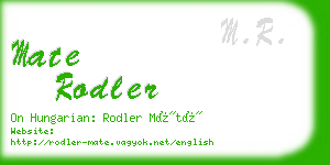 mate rodler business card